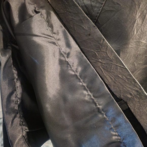 Leather Vtg 90s Winlit Pencil Skirt in Black - Picture 7 of 10